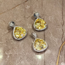 Load image into Gallery viewer, citrine yellow pendent set with earrings