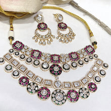 Load image into Gallery viewer, Chokher with Necklace in Polki  Enameled (044 Isha)
