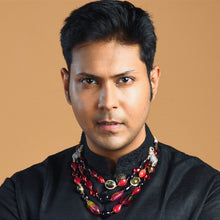 Load image into Gallery viewer, "Advait" Sherwani Mala Necklace Triple Line Tourmaline for Men and Women

