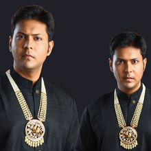Load image into Gallery viewer, Bird Polki Long Necklace Set for Men and Women (046)
