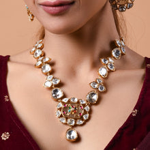 Load image into Gallery viewer, Grey Polki Pendent Necklace
