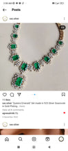 Load image into Gallery viewer, Silver Swarovski Emerald Set
