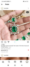 Load image into Gallery viewer, Silver Swarovski Emerald Set
