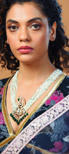 Load image into Gallery viewer, Dark Green Polki Pendent with Small Pearls (045 Isha)
