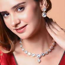 Load image into Gallery viewer, Mossanite Polki Sleek Necklace in Gold Plating
