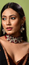 Load image into Gallery viewer, Mossanite Polki Ruby Chokher

