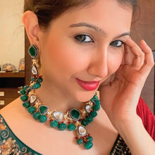Load image into Gallery viewer, Green Polki Beads Set
