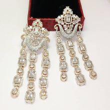Load image into Gallery viewer, Rose White 3 inch Diamond Earrings
