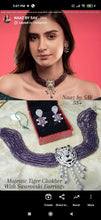 Load image into Gallery viewer, Tiger Pendent in Silver with Wine Beads Chokher
