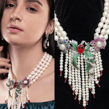 Load image into Gallery viewer, Elegant Classy Pearl Ruby Pendant Necklace( 034 Isha)

