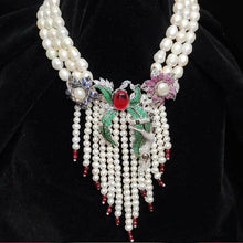 Load image into Gallery viewer, Elegant Classy Pearl Ruby Pendant Necklace( 034 Isha)
