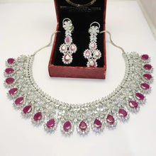 Load image into Gallery viewer, Ruby Set in Silver Plating(ISH)
