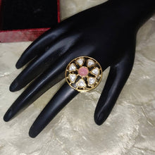 Load image into Gallery viewer, Pink Polki Ring

