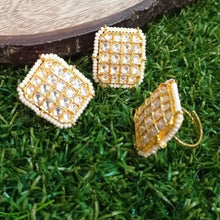 Load image into Gallery viewer, Kundan Earrings and Ring Combo

