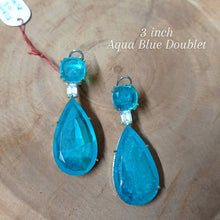 Load image into Gallery viewer, Aqua Blue Doublet Earrings
