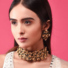 Load image into Gallery viewer, Black Antique Gold Choker (ISH)
