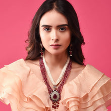 Load image into Gallery viewer, Ruby Mala With Pearls (ISHA-21)
