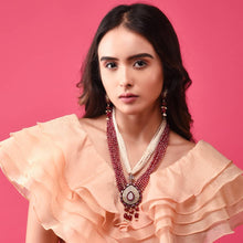 Load image into Gallery viewer, Ruby Mala With Pearls (ISHA-21)
