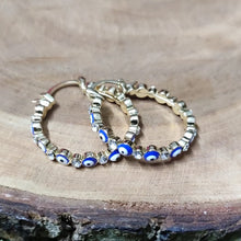 Load image into Gallery viewer, Evil Eye Bali Earrings
