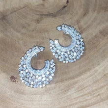 Load image into Gallery viewer, Silver Diamond Earrings
