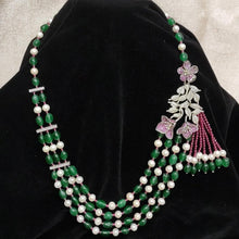 Load image into Gallery viewer, Side Brooch Mala in Semi Precious Beads
