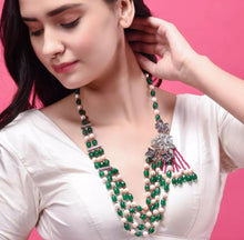 Load image into Gallery viewer, Side Brooch Mala in Semi Precious Beads
