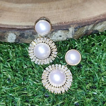 Load image into Gallery viewer, Rose Pearl Danger Earrings
