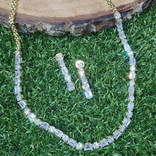 Load image into Gallery viewer, Korean Cz Diamond Sleek Necklace with Earrings
