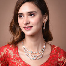 Load image into Gallery viewer, Rare Stones in Pastel Triple Line Necklace
