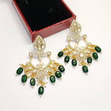 Load image into Gallery viewer, Kundan Polki Gothic Earrings
