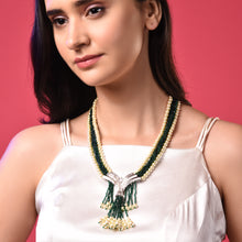 Load image into Gallery viewer, Green Mala With Cz Pendent(ISHA-22)
